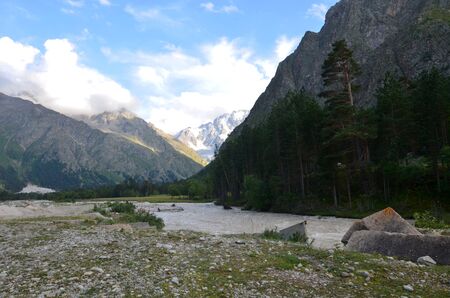 Acclimatization in the foothills of Mount Elbrusの写真素材