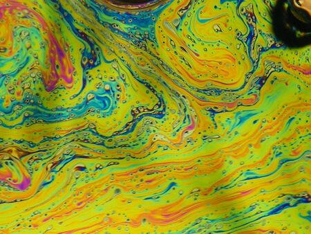beautiful psychedelic abstraction - interference in soap films in reflected lightの写真素材