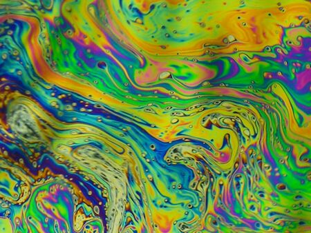 beautiful psychedelic abstraction - interference in soap films in reflected lightの写真素材
