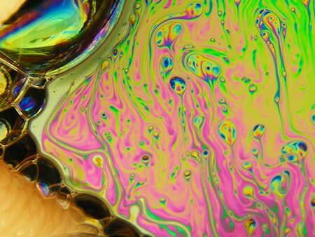 beautiful psychedelic abstraction - interference in soap films in reflected lightの写真素材