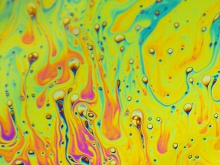 beautiful psychedelic abstraction - interference in soap films in reflected lightの写真素材