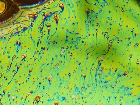 beautiful psychedelic abstraction - interference in soap films in reflected lightの写真素材