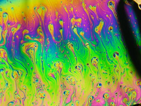 beautiful psychedelic abstraction - interference in soap films in reflected lightの写真素材