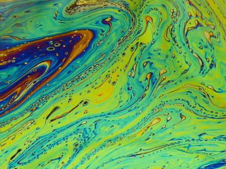beautiful psychedelic abstraction - interference in soap films in reflected lightの写真素材