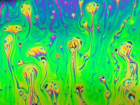 beautiful psychedelic abstraction - interference in soap films in reflected lightの写真素材