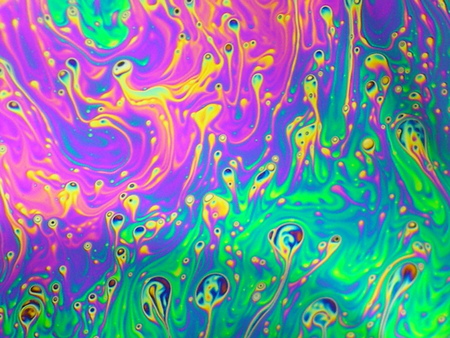 beautiful psychedelic abstraction - interference in soap films in reflected lightの写真素材
