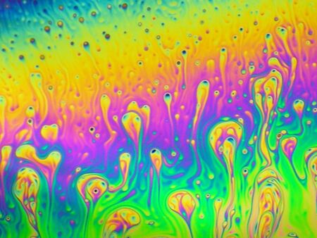 beautiful psychedelic abstraction - interference in soap films in reflected lightの写真素材
