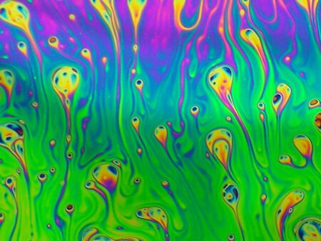beautiful psychedelic abstraction - interference in soap films in reflected lightの写真素材