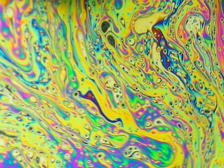 beautiful psychedelic abstraction - interference in soap films in reflected lightの写真素材