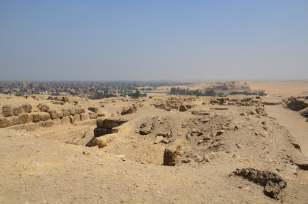 Egypt. Cairo - Giza. General view of pyramids from the Giza Plateauの写真素材