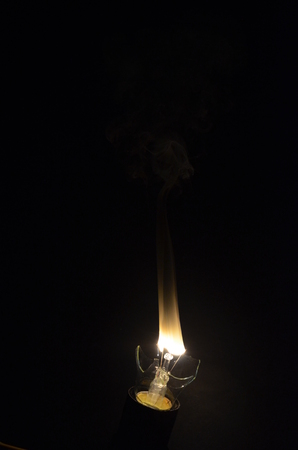burning of the filament in the dark .の写真素材