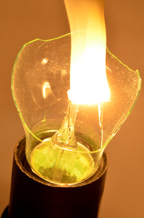 burning of the filament in the dark .の写真素材