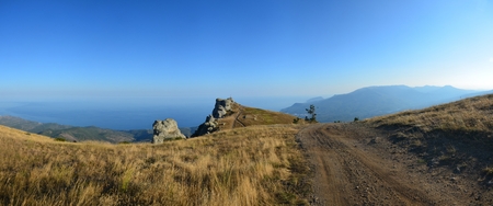 Stone ghost valley on the Crimean peninsula in Russia
