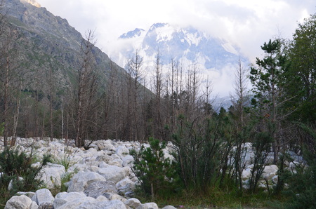 Acclimatization in the foothills of Mount Elbrusの写真素材