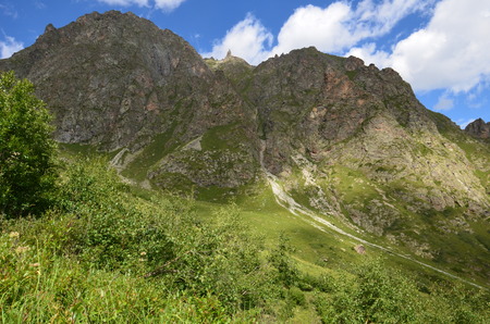 Acclimatization in the foothills of Mount Elbrusの写真素材