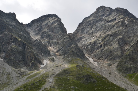 Acclimatization in the foothills of Mount Elbrusの写真素材
