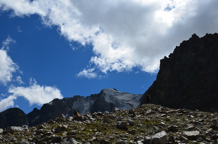 Acclimatization in the foothills of Mount Elbrusの写真素材