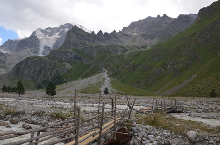 Acclimatization in the foothills of Mount Elbrusの写真素材