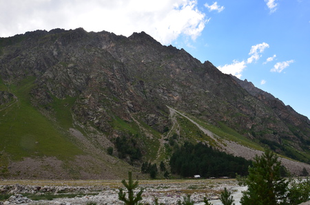 Acclimatization in the foothills of Mount Elbrusの写真素材