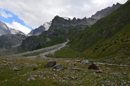 Acclimatization in the foothills of Mount Elbrusの写真素材