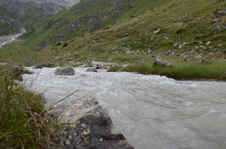 Acclimatization in the foothills of Mount Elbrusの写真素材