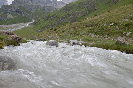 Acclimatization in the foothills of Mount Elbrusの写真素材
