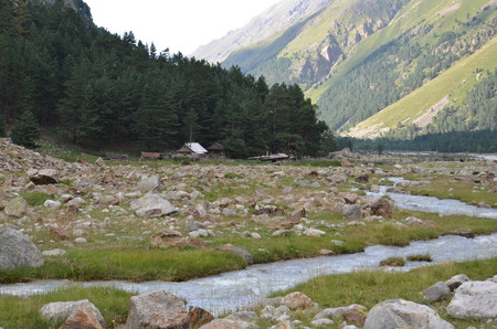 Acclimatization in the foothills of Mount Elbrusの写真素材