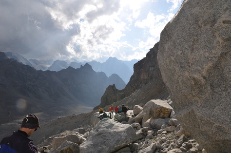 Acclimatization in the foothills of Mount Elbrusの写真素材