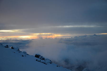 Acclimatization in the foothills of Mount Elbrusの写真素材