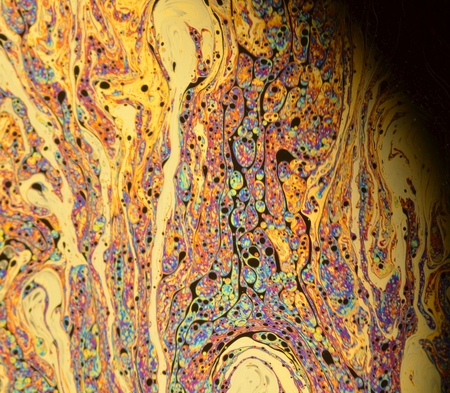 beautiful psychedelic abstraction - interference in soap films in reflected light.の写真素材