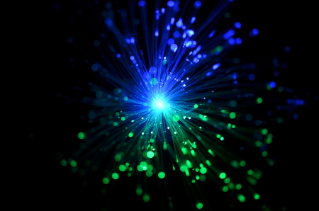 bunch of optical fibres dinamic flyingの写真素材