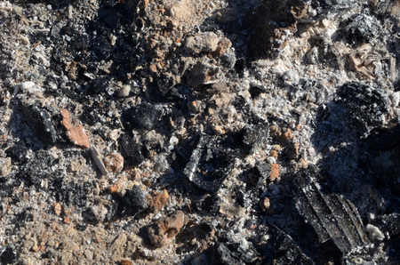 Pile of ashes after the fire went out. Ash texture.Burned out ashes grunge textureの写真素材