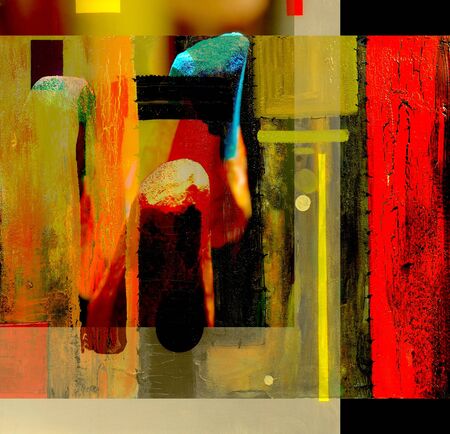 Very interesting abstract painting On Glass in verso Very interesting abstract painting On Glass in verso