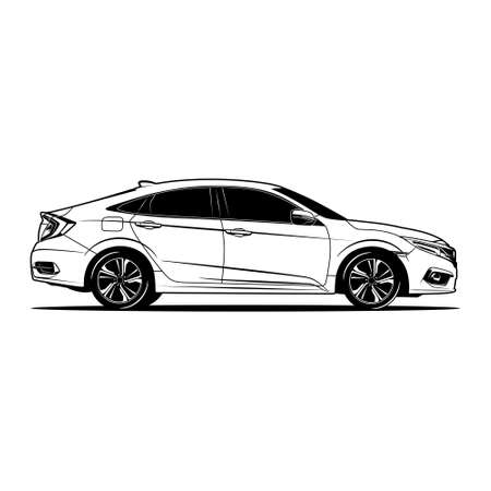 Side view car vector illustration for conceptual design.のイラスト素材