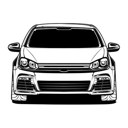 Black And White Car Illustration For Conceptual Designのイラスト素材