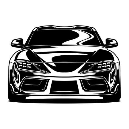 Black And White Car Illustration For Conceptual Designのイラスト素材