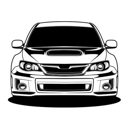 Black And White Car Illustration For Conceptual Designのイラスト素材