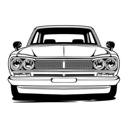 Black And White Car Illustrationのイラスト素材