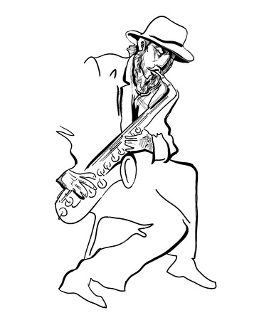 Musicians of jazz Vector sketches.のイラスト素材