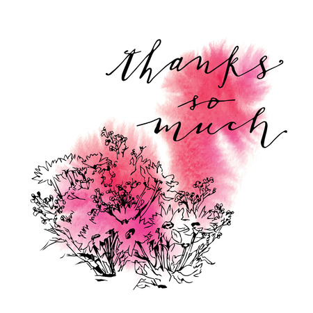 Hand made drawing calligraphy card. Vector illustration.のイラスト素材