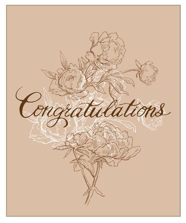 Hand made drawing calligraphy card. Vector illustration.のイラスト素材