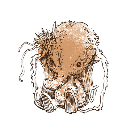 Hand made sketch of old toys. Vector illustration.のイラスト素材