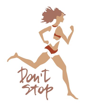 Sport inscriptions. Don't stop. Run motivation. Good for sport editions, fitness club, magazines and websites. Isolated objects on white backgroundのイラスト素材