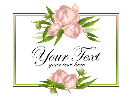 Beautiful bouquet of pink peonies.のイラスト素材