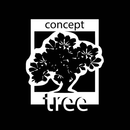 Tree logo concept vector illustration. Tree silhouette.のイラスト素材