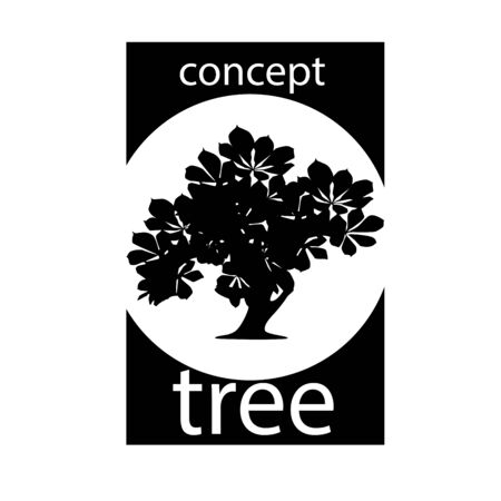Tree logo concept vector illustration. Tree silhouette.のイラスト素材