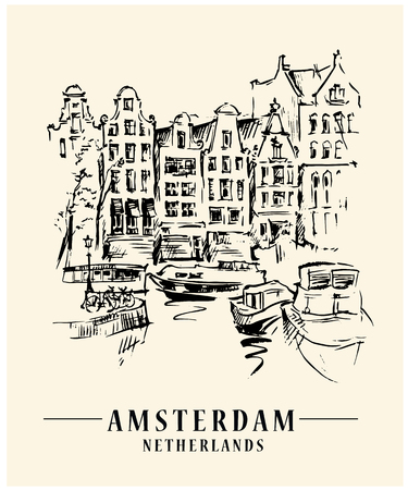 Amsterdam architectural sketch.のイラスト素材