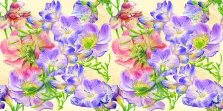 Floral seamless pattern. Hand drawn illustration.の写真素材