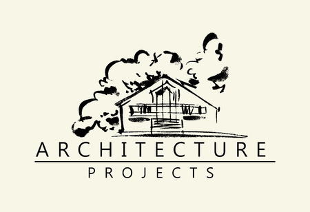 House illustration. Architecture project logo.のイラスト素材