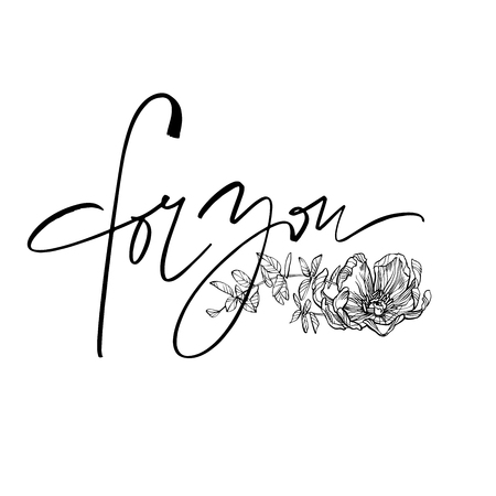 For You. calligraphy. Vector inscription Modern brush calligraphyのイラスト素材